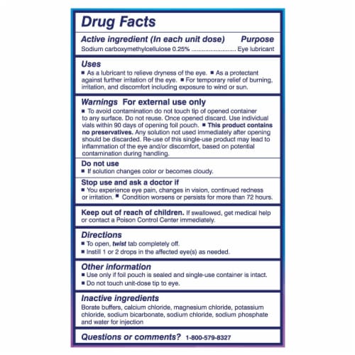 TheraTears Dry Eye Therapy Lubricant Eye Drop Vials Perspective: left