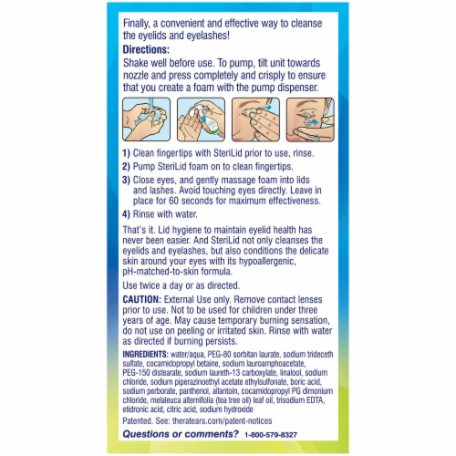 SteriLid Thera Tears Therapy for Your Eyes Eyelid Cleanser Perspective: left