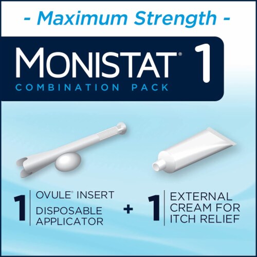 Monistat One-Day Maximum Strength Yeast Infection Treatment Ovule Insert & External Itch Cream Perspective: left