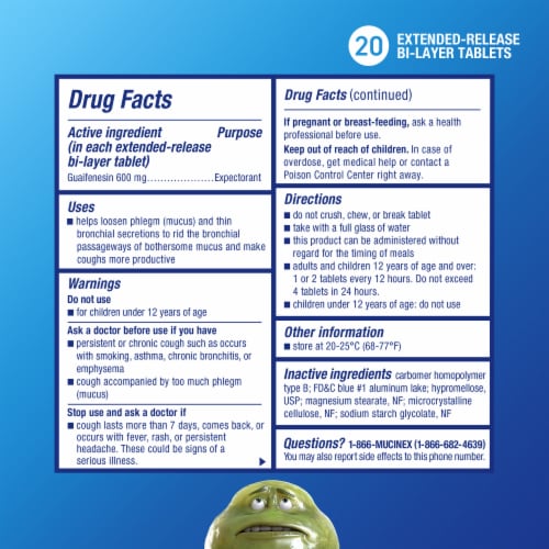 Mucinex Extended-Release Expectorant Tablets Perspective: left
