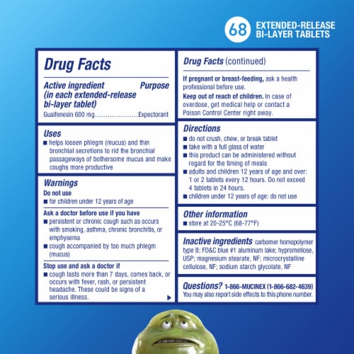 Mucinex® 12 Hour Chest Congestion Expectorant Medicine Extended Release Bi-Layer Tablets Perspective: left