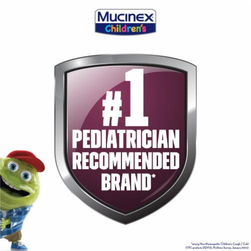 Mucinex Children's Multi-Symptom Very Berry Flavor Cold Liquid Perspective: left