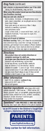 Mucinex Children's Multi-Symptom Cold & Fever Berry Blast Liquid 325mg Perspective: left