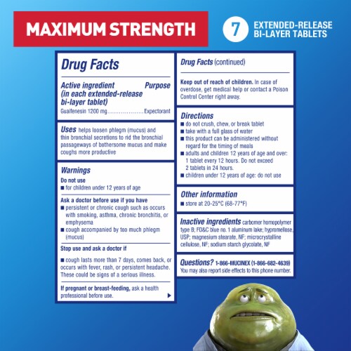 Mucinex Maximum Strength Expectorant Tablets Perspective: left
