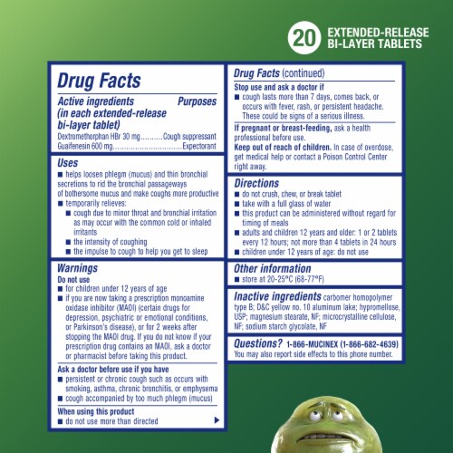 Mucinex DM Expectorant & Cough Suppressant Tablets Perspective: left
