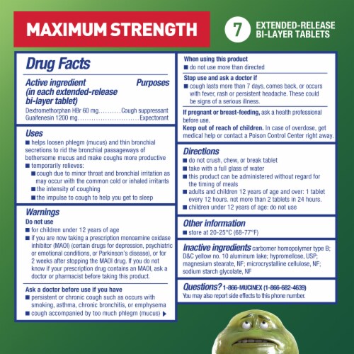 Mucinex DM Maximum Strength Expectorant & Cough Suppressant Tablets Perspective: left