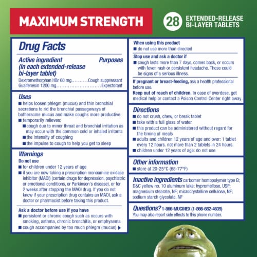 Mucinex DM Maximum Strength Expectorant & Cough Suppressant Tablets Perspective: left