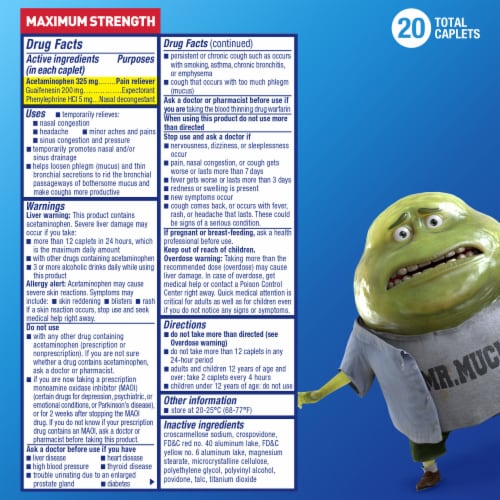 Mucinex Sinus Max Maximum Strength Severe Congestion & Pain Caplets Perspective: left