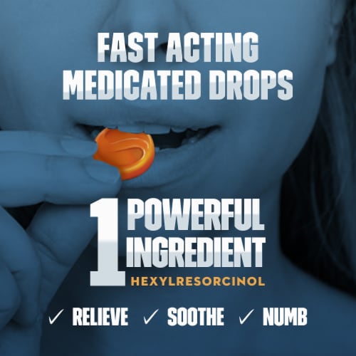 Mucinex InstaSoothe Sore Throat + Soothing Comfort Honey & Echinacea Medicated Drops Perspective: left