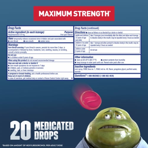 Mucinex® Insta Soothe™ Sore Throat Elderberry & Wild Cherry Flavor Medicated Drops Perspective: left