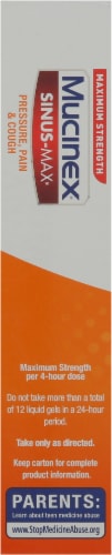 Mucinex Sinus-Max Severe Congestion Liquid Gels Perspective: left