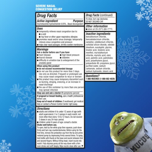 Mucinex Sinus-Max Severe Nasal Congestion Relief Clear & Cool Nasal Spray Perspective: left