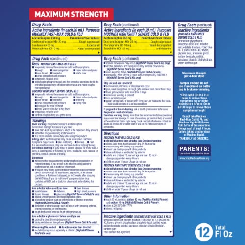 Mucinex Fast-Max Day & Night Cold & Flu Liquids Perspective: left