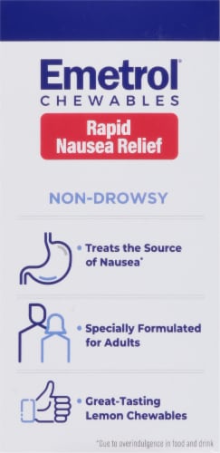 Emetrol® Lemon Flavor Rapid Nausea Relief Chewables Perspective: left