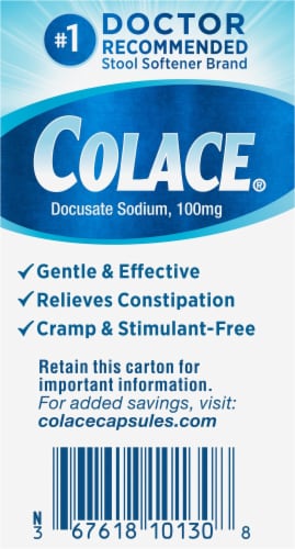 Colace® Stool Softener Capsules 100mg Perspective: left