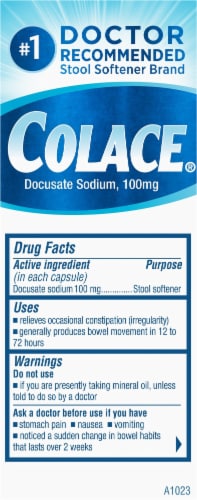 Colace® Regular Strength Stool Softener Capsules Perspective: left
