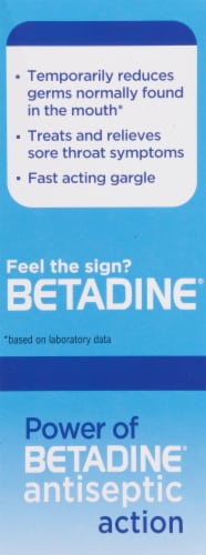 Betadine Antiseptic Mint Sore Throat Gargle Perspective: left