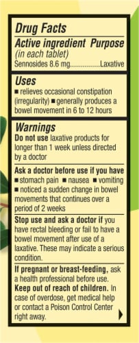 Senokot® Regular Strength Natural Vegetable Laxative Tablets Perspective: left