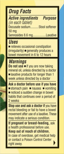 Senokot-S® Dual Action Laxative Tablets Perspective: left
