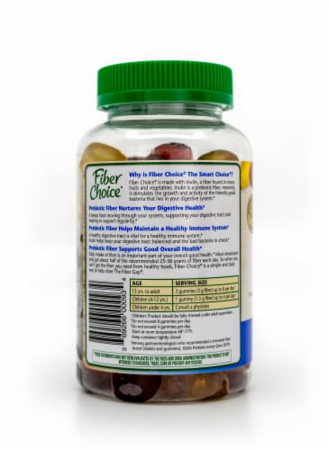 Fiber Choice Fruity Bites Prebiotic Fiber Supplement Gummies Perspective: left