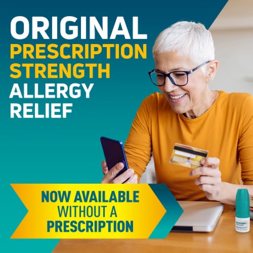 Nasonex 24HR Allergy Nasal Spray, Allergy + Congestion, Mometasone, 120 Spray Count Perspective: left