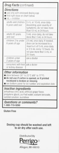 GoodSense Children's All Day Allergy Relief Grape Flavor Oral Solution Cetirizine Hydrochloride Perspective: left