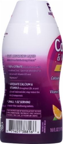 Wellesse Calcium & Vitamin D Bone Health Liquid Dietary Supplement Perspective: left
