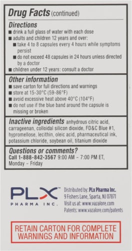 Vazalore™ Liquid-Filled Aspirin Capsules Perspective: left