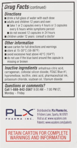 Vazalore Liquid-Filled Aspirin Capsules Perspective: left