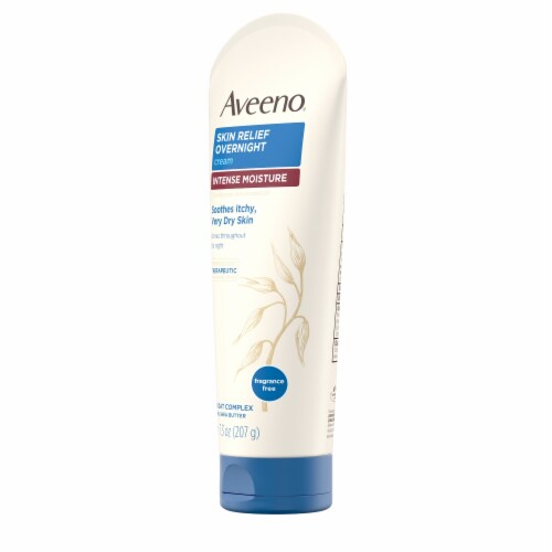 Aveeno Skin Relief Overnight Intense Body Moisture Cream Fragrance-Free with Triple Oat Complex Perspective: left