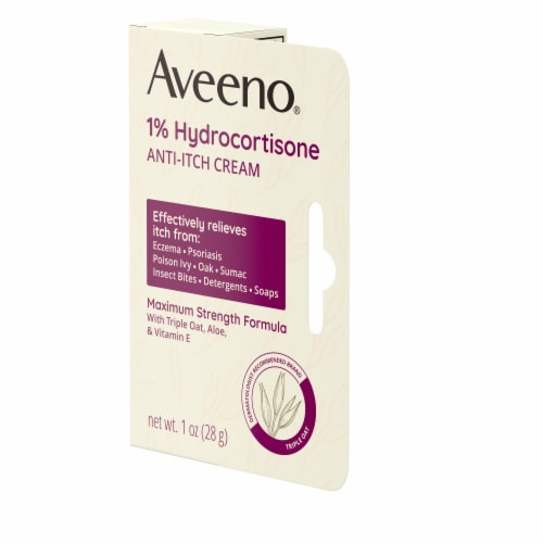 Aveeno Maximum Strength 1% Hydrocortisone Anti-Itch Cream Perspective: left