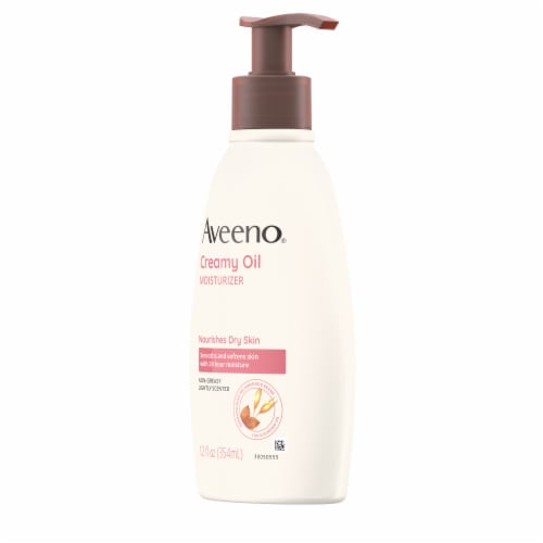 Aveeno Creamy Oil Body Moisturizer For Dry Skin, Non-Greasy Perspective: left