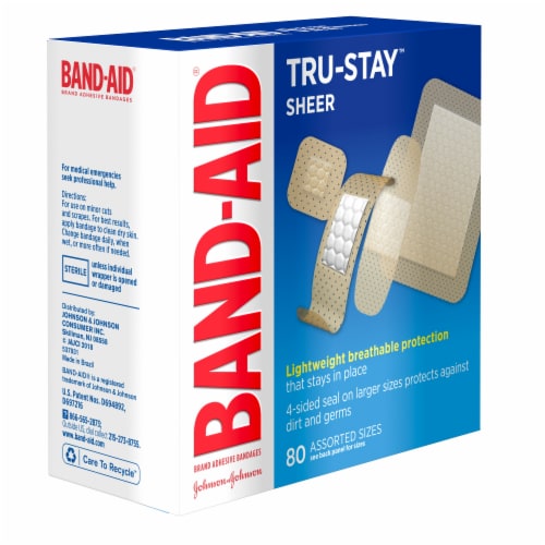 Band-Aid Brand Tru-Stay Sheer Adhesive Bandages, Assorted Perspective: left