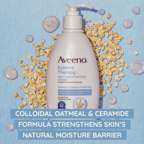 Aveeno Eczema Therapy Daily Moisturizing Body Cream Fragrance-Free for Sensitive Skin Perspective: left