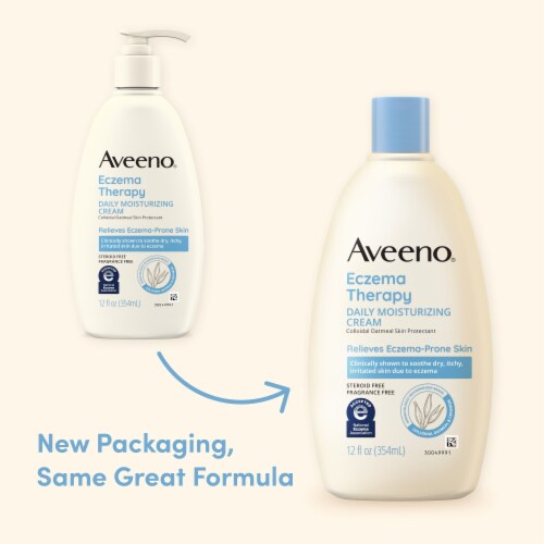 Aveeno Eczema Therapy Daily Moisturizing Body Cream Fragrance-Free for Sensitive Skin Perspective: left