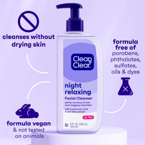 Clean & Clear Night Relaxing Oil-Free Night Face Wash Perspective: left