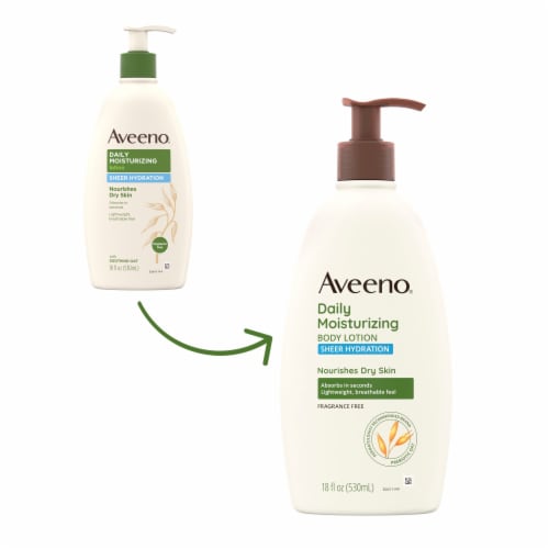 Aveeno Sheer Hydration Daily Moisturizing Lotion Perspective: left