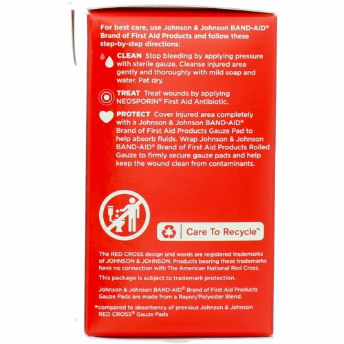 Band-Aid® Cushion Care™ Gauze Pads Perspective: left