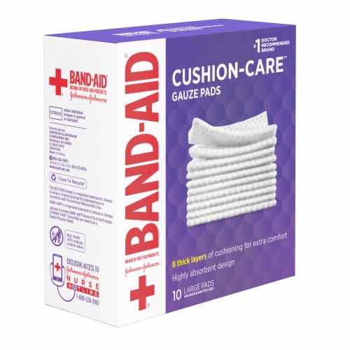 Band-Aid Large Gauze Pads 10 Count Perspective: left