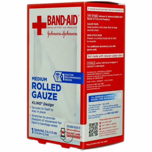 Band-Aid Medium Rolled Gauze Perspective: left