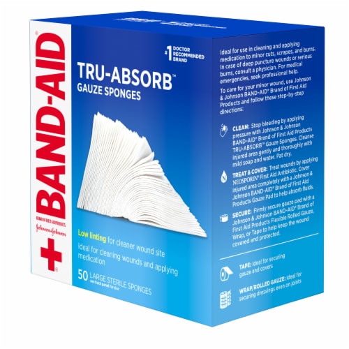 Band-Aid® Tru-Absorb™ Large Gauze Sponges Perspective: left