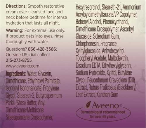 Aveeno® Absolutely Ageless® Blackberry Complex Restorative Night Cream Perspective: left
