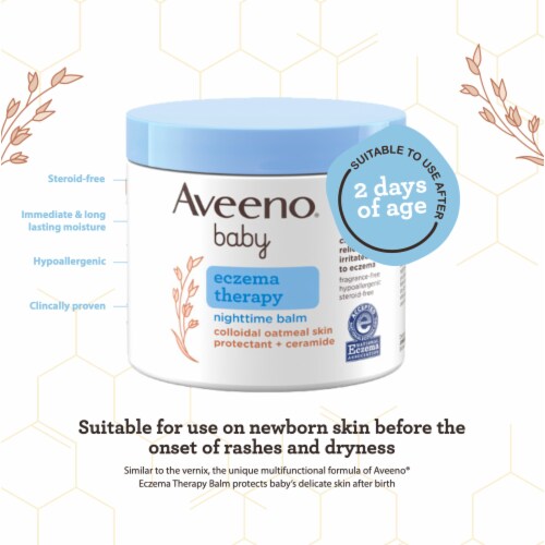 Aveeno Baby Eczema Therapy Nighttime Balm Hypoallergenic Perspective: left