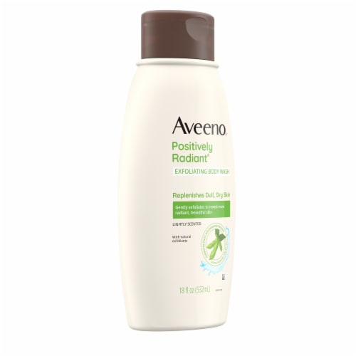 Aveeno Positively Radiant Exfoliating Body Wash Perspective: left