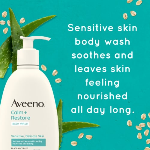 Aveeno Calm + Restore Daily Body Wash Body Wash Sensitive & Dry Skin Perspective: left