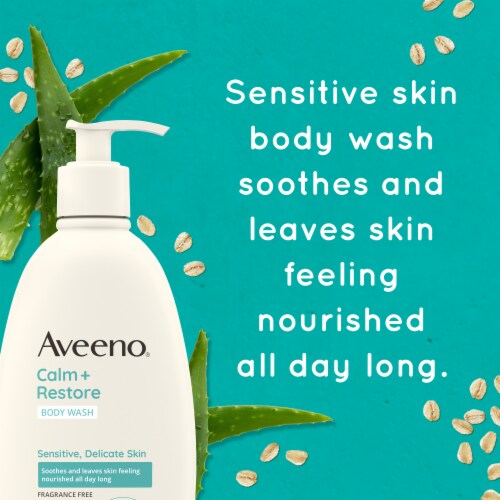 Aveeno Calm + Restore Daily Body Wash Body Wash Sensitive & Dry Skin Perspective: left