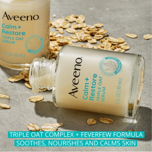 Aveeno Calm + Restore Triple Oat Face Serum Perspective: left