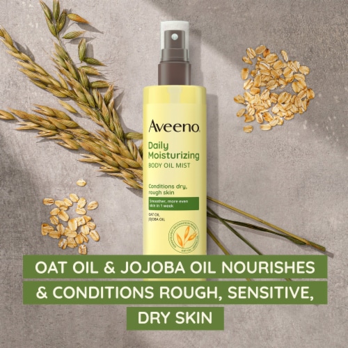 Aveeno Daily Moisturizing Body Oil Mist with Oat Oil for Rough Sensitive Dry Skin Perspective: left