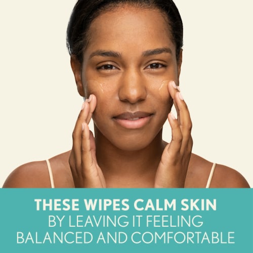 Aveeno Calm + Restore Nourishing Makeup Remover Face Wipes Fragrance Free with Oat Extract Perspective: left