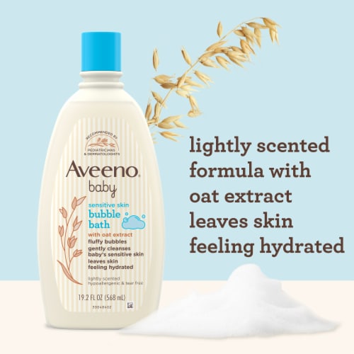 Aveeno Baby Sensitive Skin Bubble Bath With Oat Extract Perspective: left